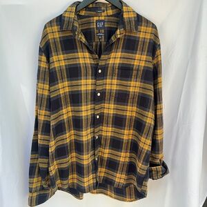 Gap Yellow and Blue Flannel Large